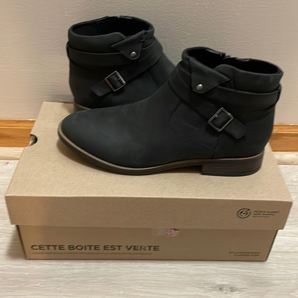 Black Clark ankle boots